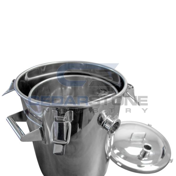 Clamp Lid Hop Back 304 Stainless Steel Tank with Basket