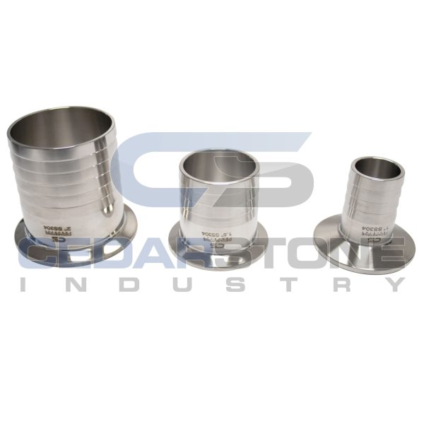 Sanitary Stainless Steel Tri-Clamp to Hose Barb Couplings (Hose Adapters)